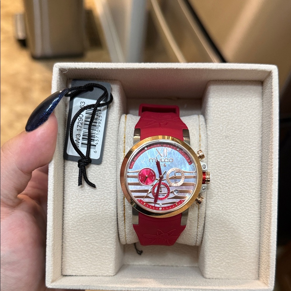 Mulco Red and Gold Chronograph Watch